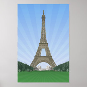 Poster: Eiffel Tower Paris: Vector Drawing Poster