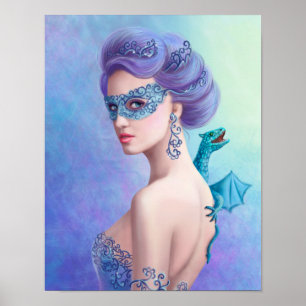 Poster Fantasy winter woman, beautiful snow queen