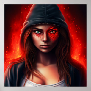 Poster Fille Super-Héros