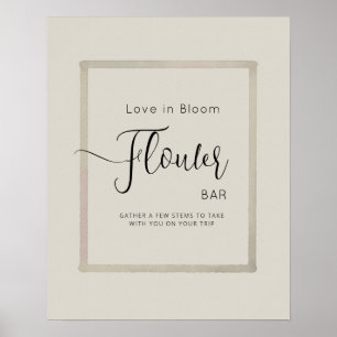 Poster FLOWER BAR for bridal showers.