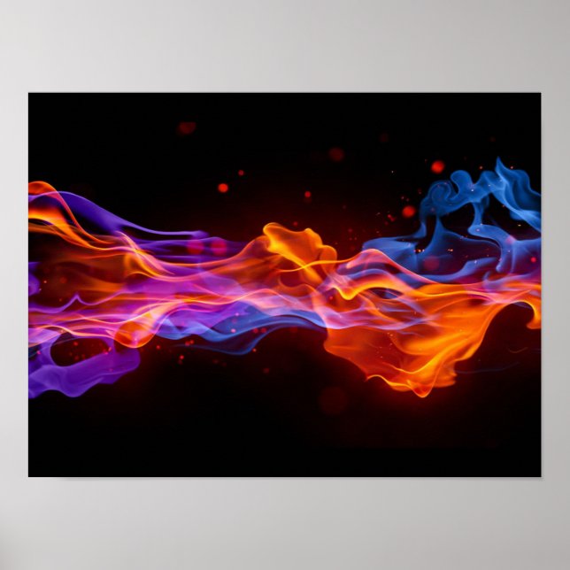 Poster-Flowing Flames Poster (Front)