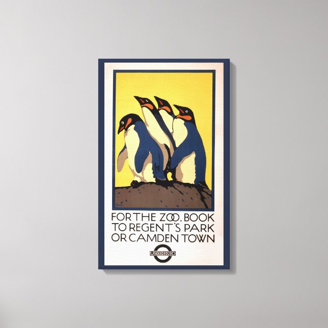 Poster For Subway Transportation To The London Zoo Canvas Print (Front)