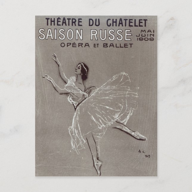 Poster for the 'Saison Russe' Postcard (Front)