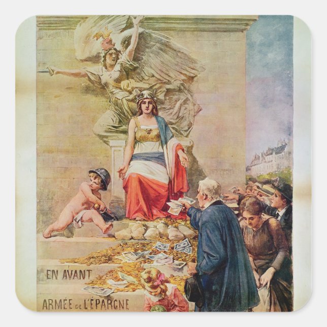 Poster for the Second Loan for National Defence Square Sticker (Front)