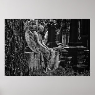 Póster Fotografía en blanco negro Poster de ángele