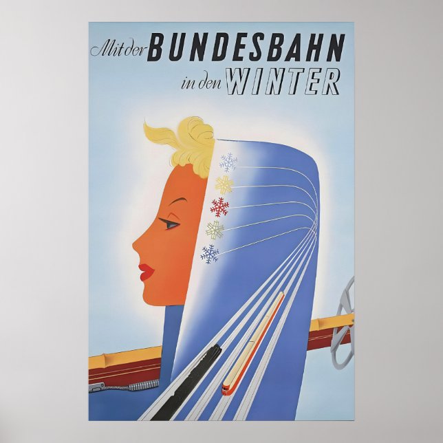 Poster German Railways -Bundesbahn Also in (Front)