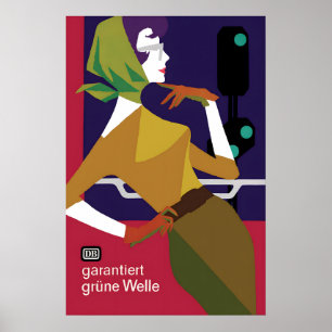Poster German Railways -Green wave- 1962 Deutsche