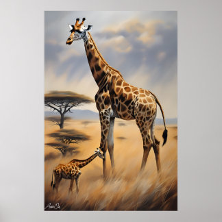Poster | Giraffes | Oil Artstyle