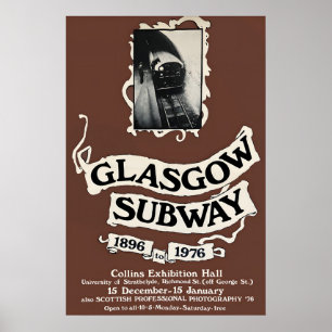 Poster Glasgow Subway 1896 - 1976, Scotland Print