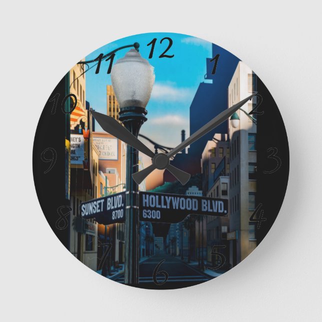Poster Hollywood Blvd. Wall Clock (Front)