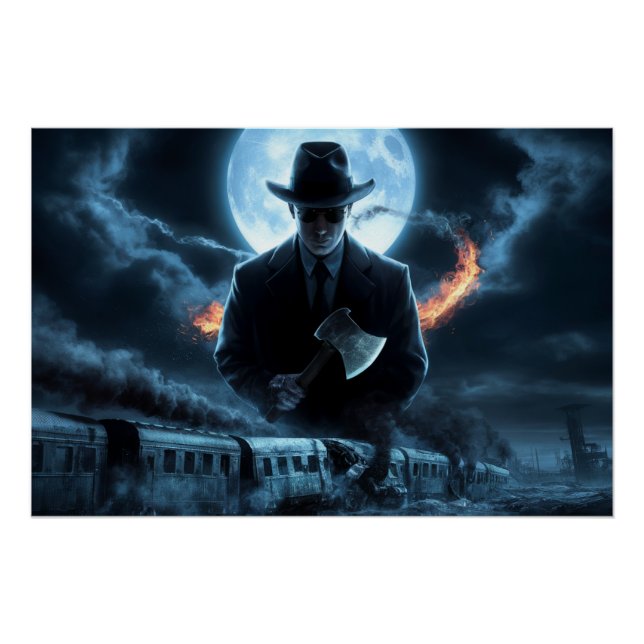 Poster Homme Noir Train 10 (Front)