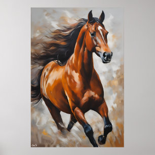 Poster Horse Oil Painting Style