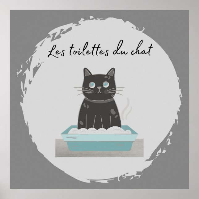 Poster, Les Toilettes du Chat Black Cat Poster (Front)
