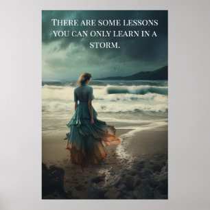 Poster - Lessons In A Storm Woman on the Beach
