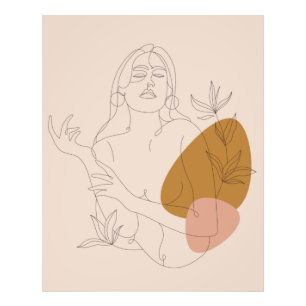 Poster Line art minimalist. Boho style.