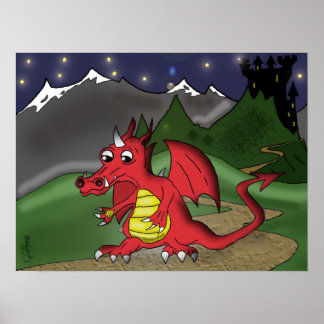 Poster "Little Red Dragon" - by Kev Moore