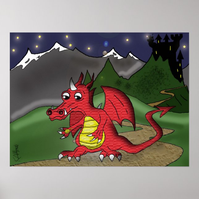 Poster "Little Red Dragon" - by Kev Moore (Front)