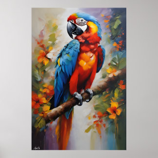 Poster | Macaw | Oil Painting Style 