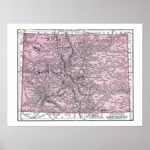Poster:  Map of Colorado, 1921 Poster