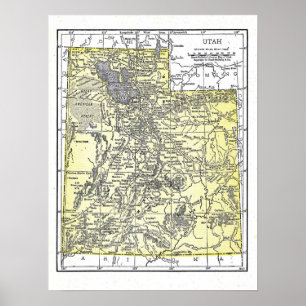 Poster: Map of Utah, 1921 Poster