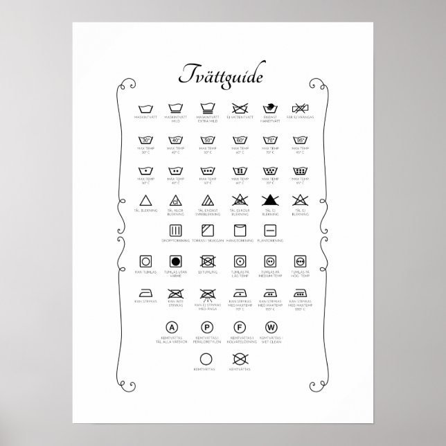 Poster med tvättråd (Front)