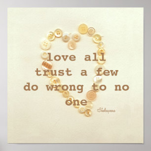 poster motivational quote on love with heart