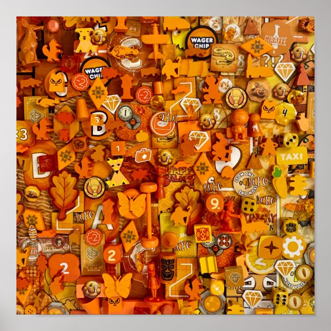 Poster: Orange Board Game Components Poster (Front)