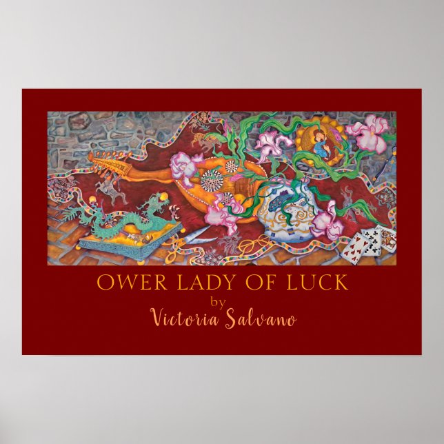 poster OUR LADY OF LUCK oridnal painting 60in x28 (Front)