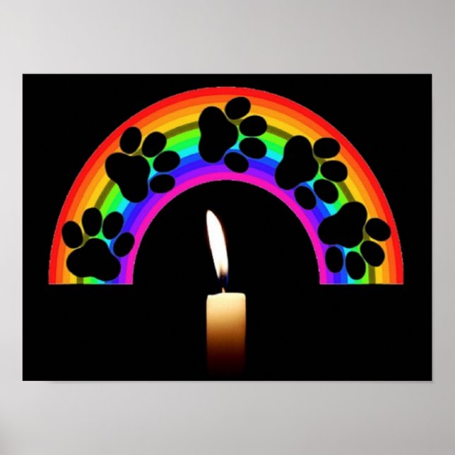Poster Paws On A Rainbow With Candle (Front)