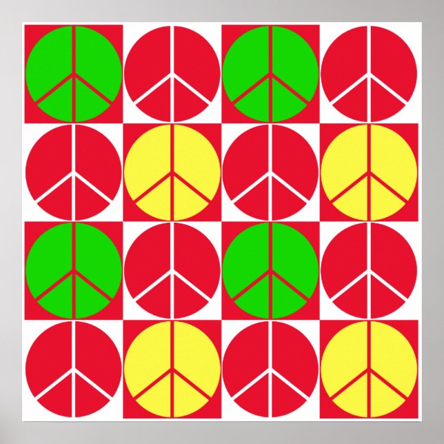 Poster, Peace Squares, Change The Size, Add Frame! Poster (Front)