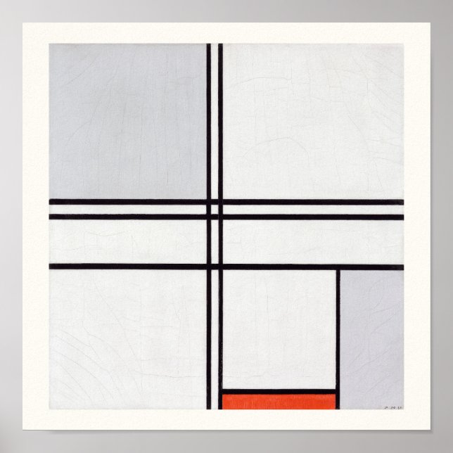 POSTER : PIET MONDRIAN : GRAY - RED 1935 (Front)