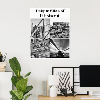 Poster -Pittsburgh B&W Collage