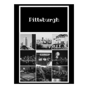 Poster -Pittsburgh B&W Photo Collage