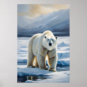 Poster Polar Bear Painting