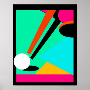 POSTER ~ POOL ~ BILLIARDS IN ABSTRACT ~ CUE BALL
