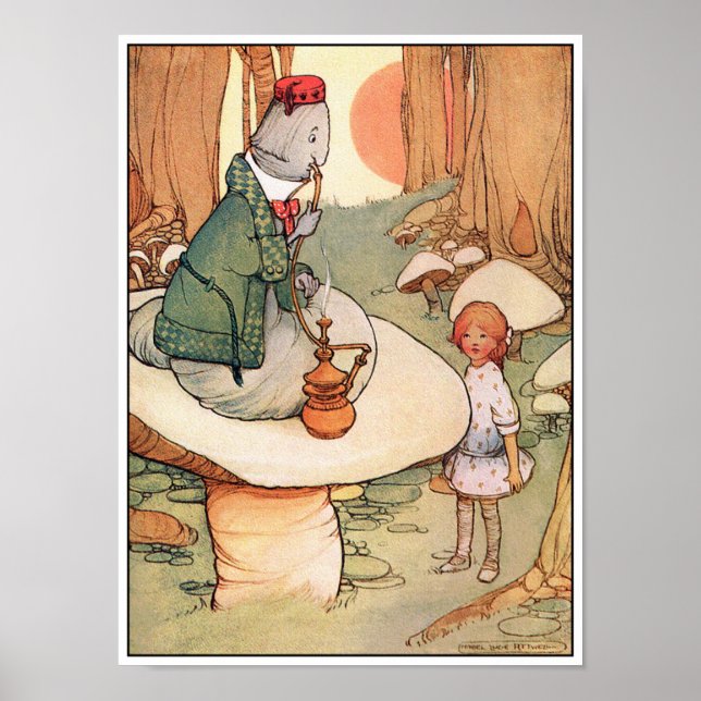 Poster Print: Alice Meets the Caterpillar (Front)