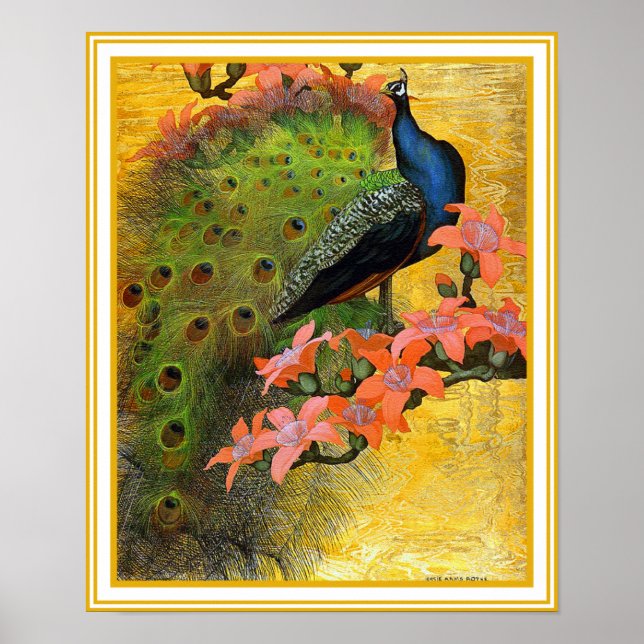 Poster Print: Blue Peacock (Front)
