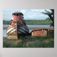Poster/Print: Discarded Tugboat