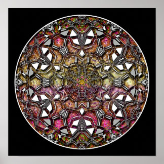 Poster/Print: Metallic Crystal Kaleidoscope Poster