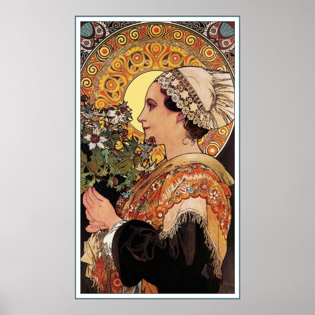 Poster Print: Mucha - Thistle from the Sands (Front)