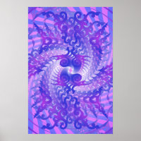 Poster: Psychedelic Purple Spiral: Vector Art