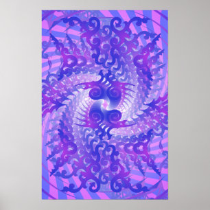 Poster: Psychedelic Purple Spiral: Vector Art Poster