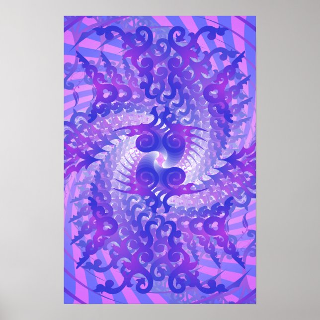Poster: Psychedelic Purple Spiral: Vector Art Poster (Front)