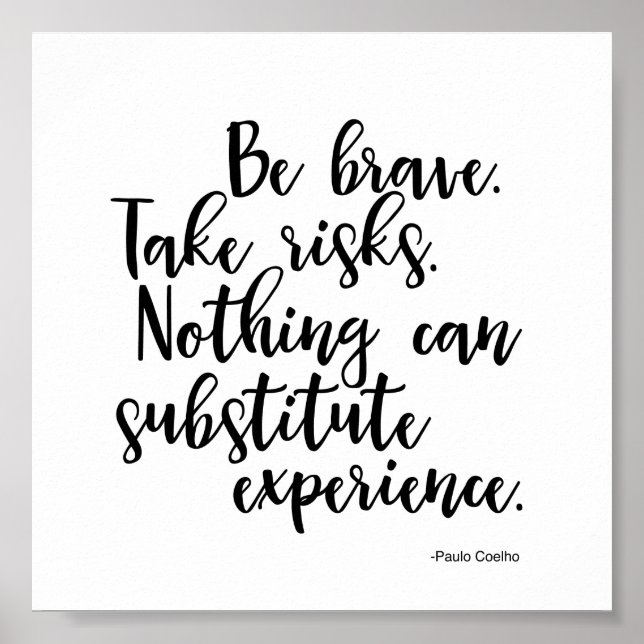 Poster Quoting Paulo Coelho - experience (Front)