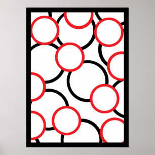 Poster Red and Black Circles