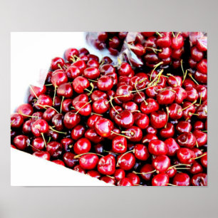 Poster red cherries photography california art