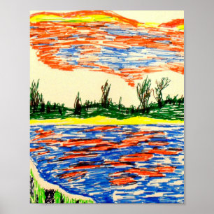 Poster: Reflective view of the sky and sea. Poster