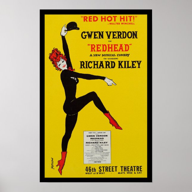 Poster reproduction Redhead Broadway musical (Front)