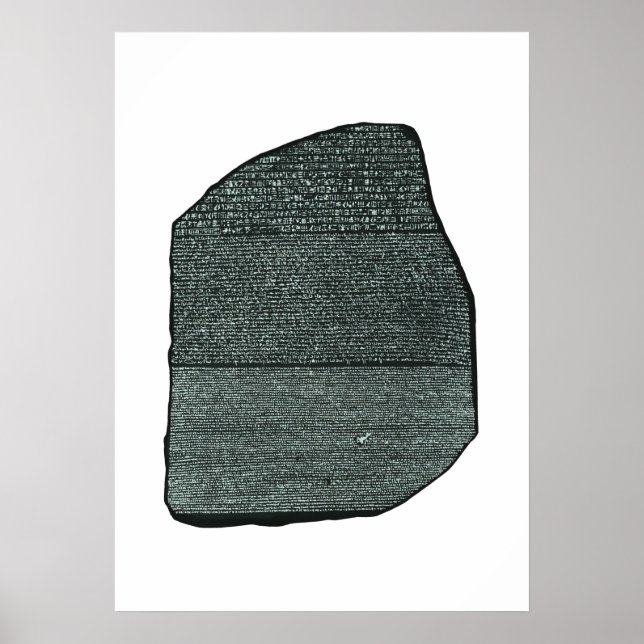 Poster Rosetta Stone Ancient Egyptian hieroglyphs (Front)