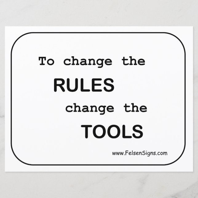 Poster - Rules / Tools (Front)